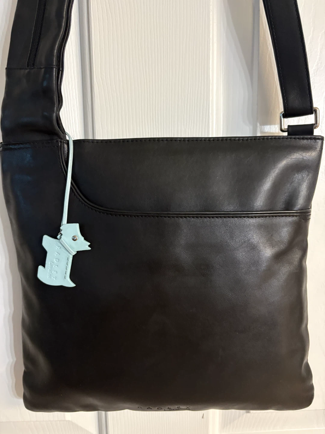 Radley London Black Leather Crossbody Bag with Dog Charm