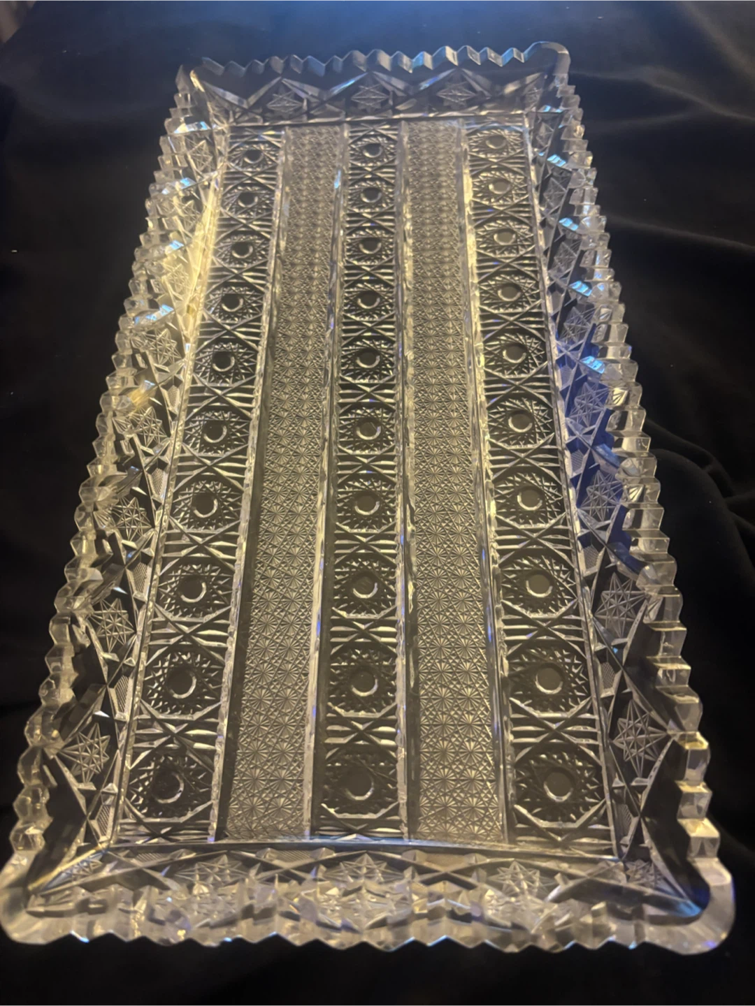 Vintage Etched  Crystal Glass Tray - photo 2