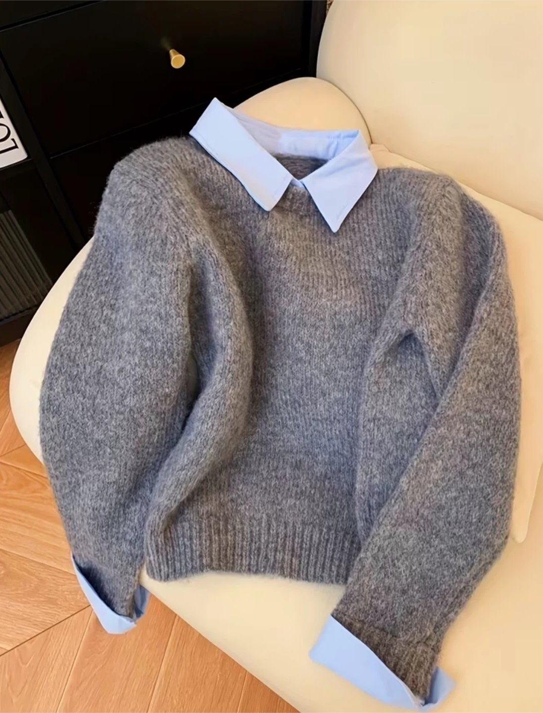 Polo Collar Pullover Sweater