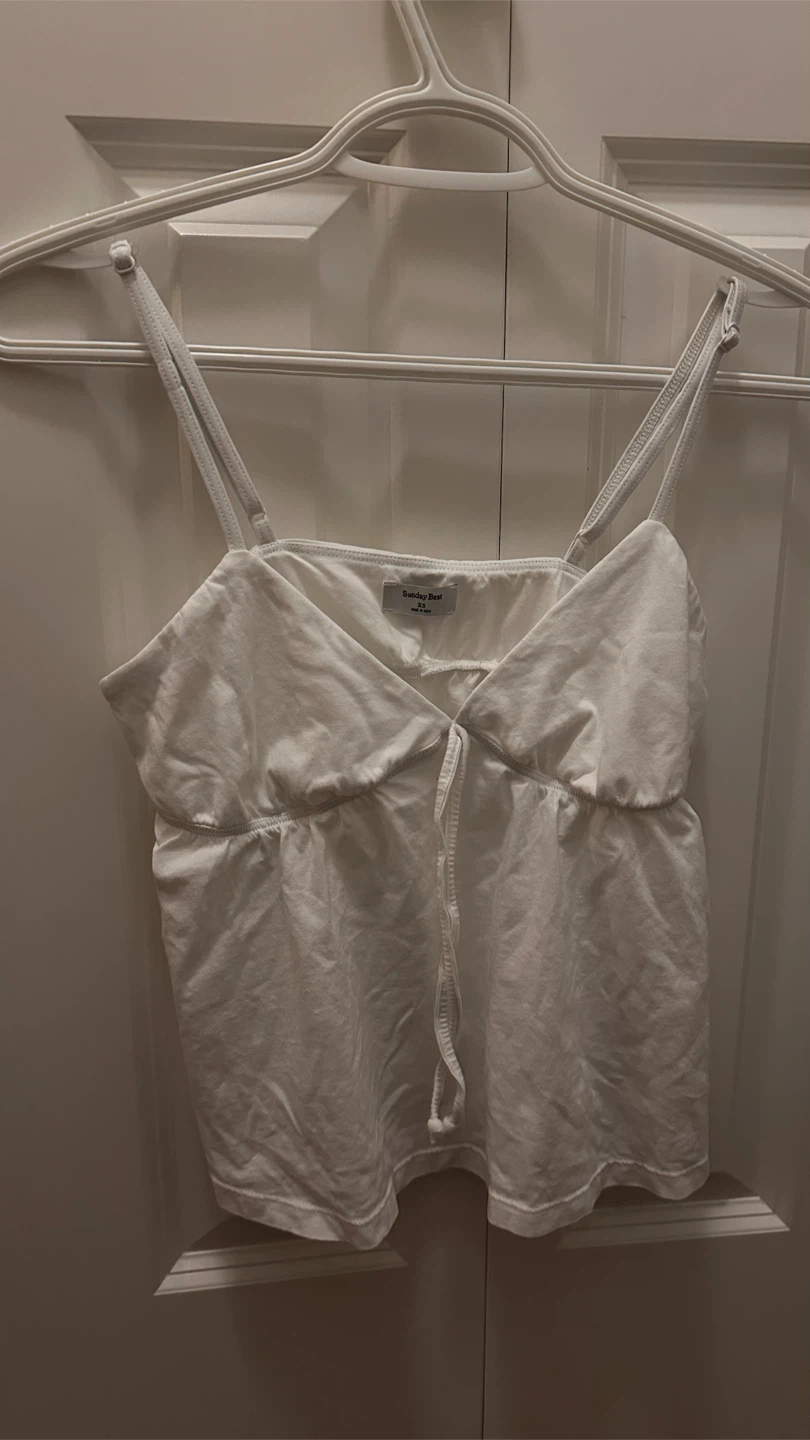 unday Best Aritzia white XS CottonWhisk Loulou Camisole