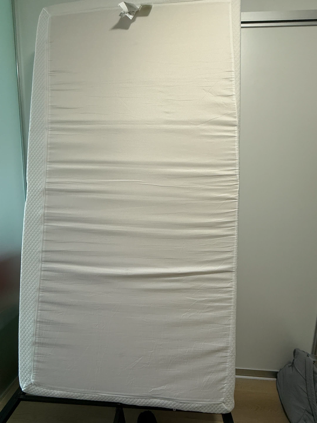 Twin Mattress with Bed Frame and bed bug protector cover - photo 2