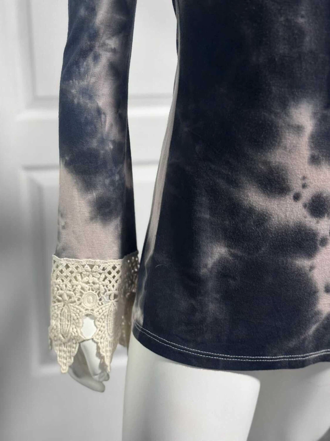 VENUS Tie Dye Long Sleeve Top with Lace Cuffs  (Small) - photo 2