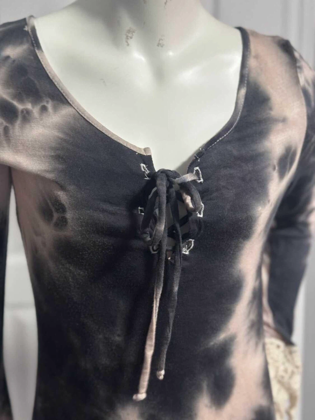 VENUS Tie Dye Long Sleeve Top with Lace Cuffs  (Small) - photo 5