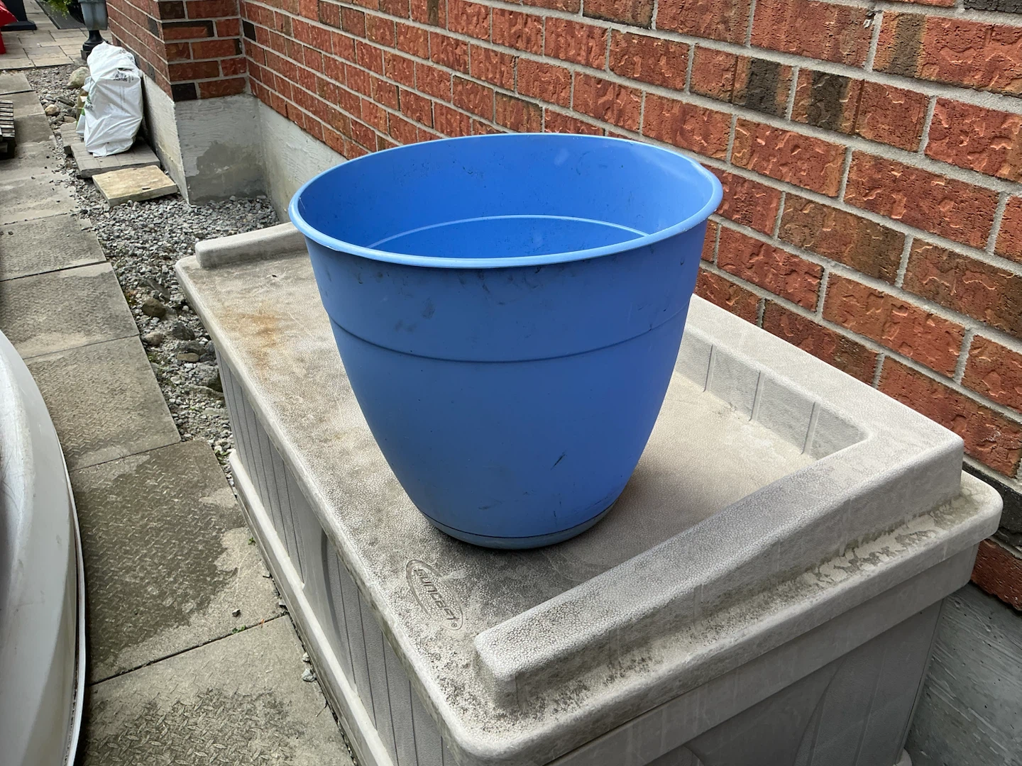 Blue Plastic Flower Pot