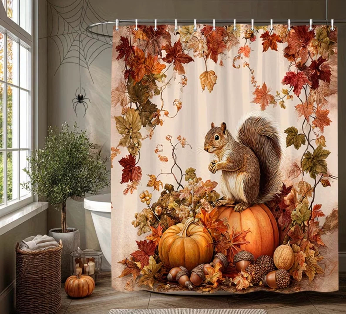 Squirrel/Pumpkin Shower Curtain - photo 3