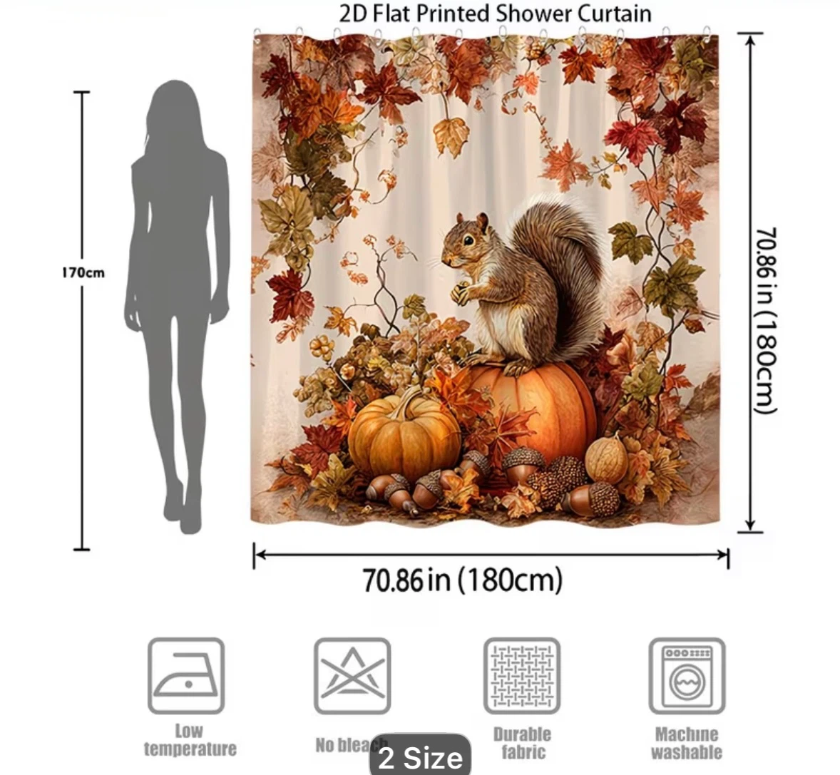 Squirrel/Pumpkin Shower Curtain - photo 4