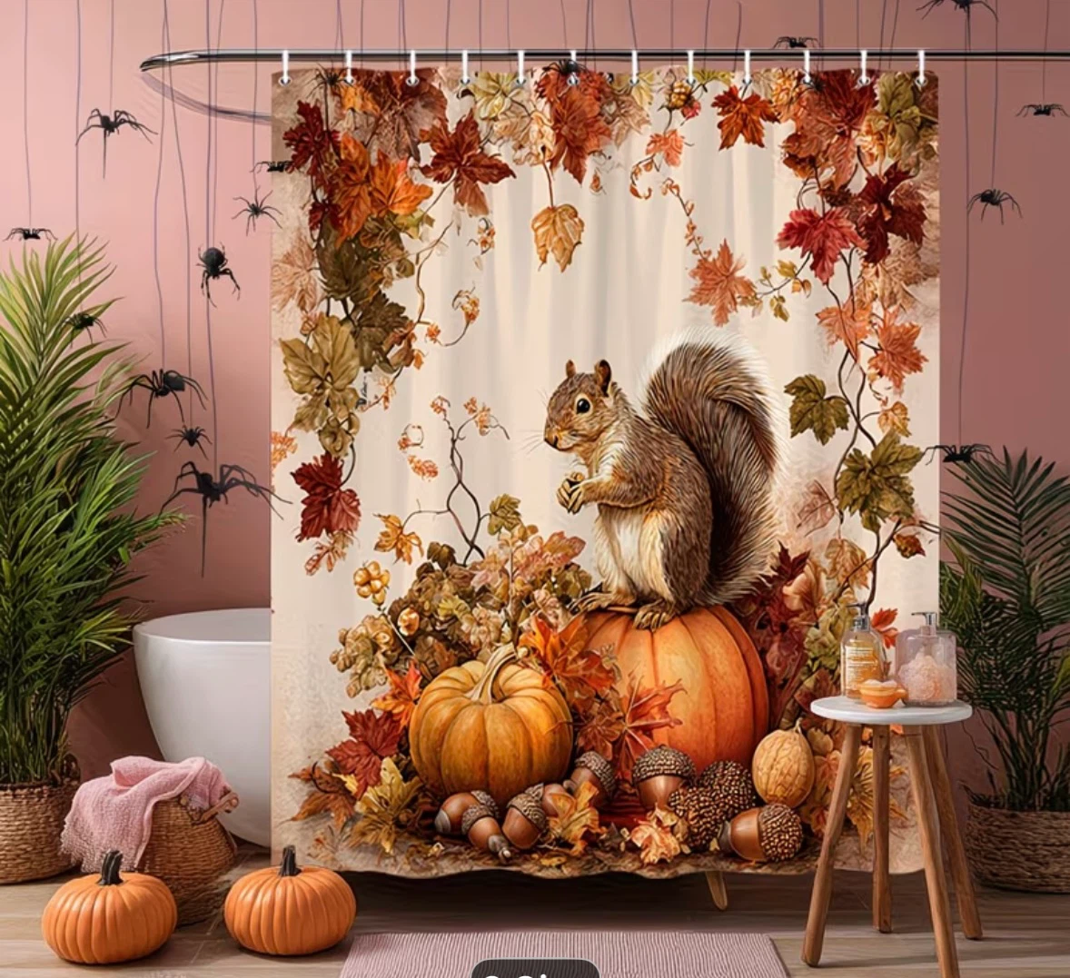 Squirrel/Pumpkin Shower Curtain - photo 5