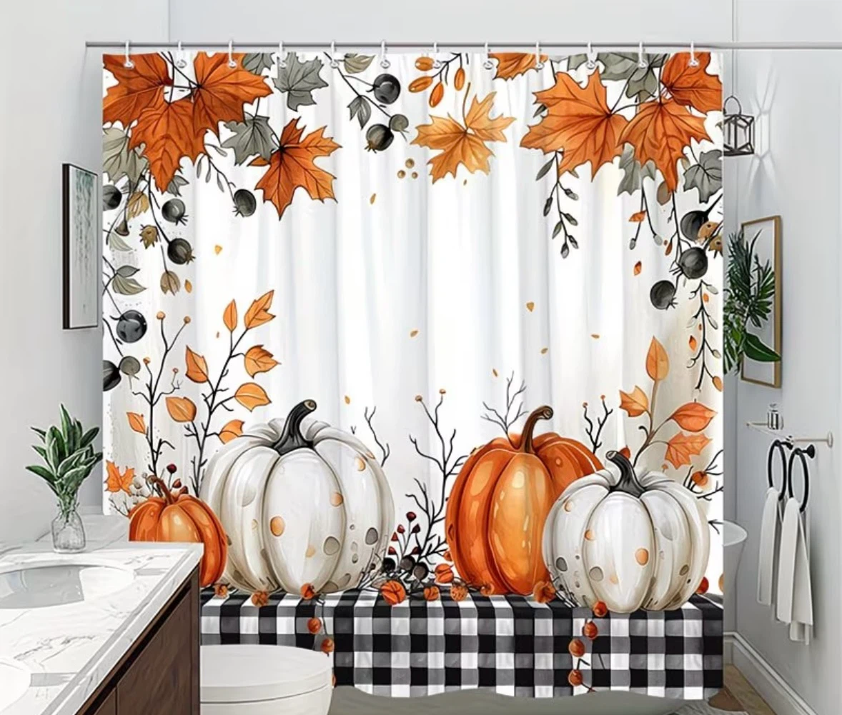 Fall Country Pumpkin Shower Curtain
