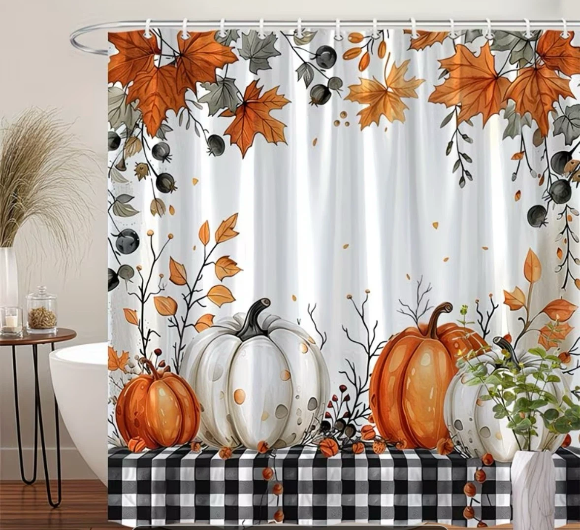 Fall Country Pumpkin Shower Curtain - photo 3