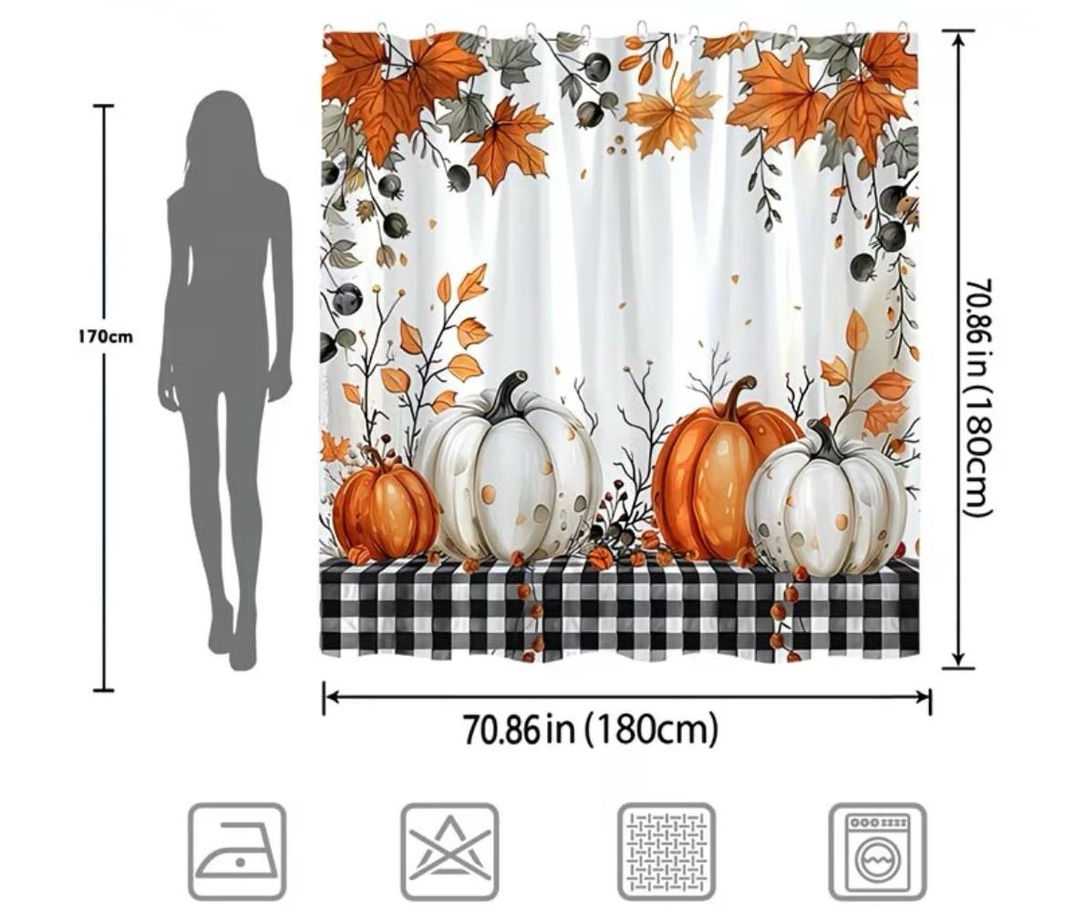Fall Country Pumpkin Shower Curtain - photo 4