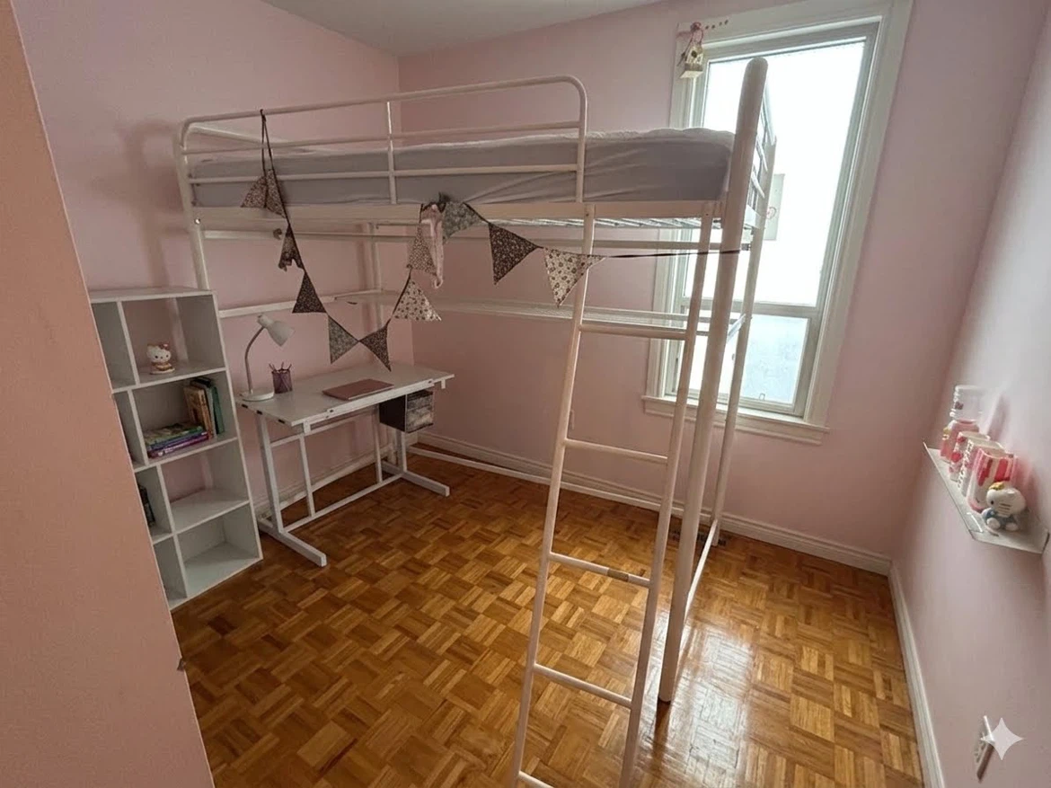 White Loft Bed Frame