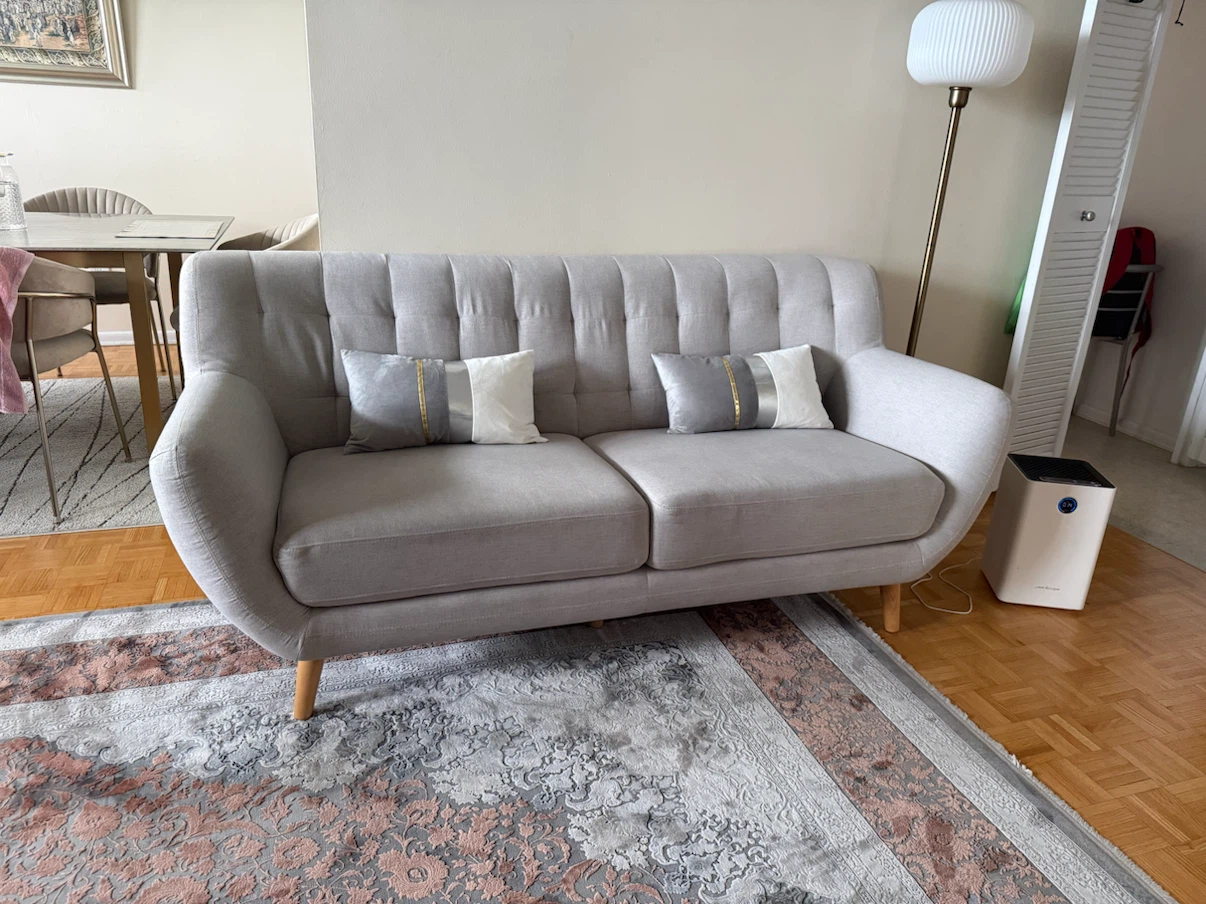 Light Grey Two-Seater Sofa