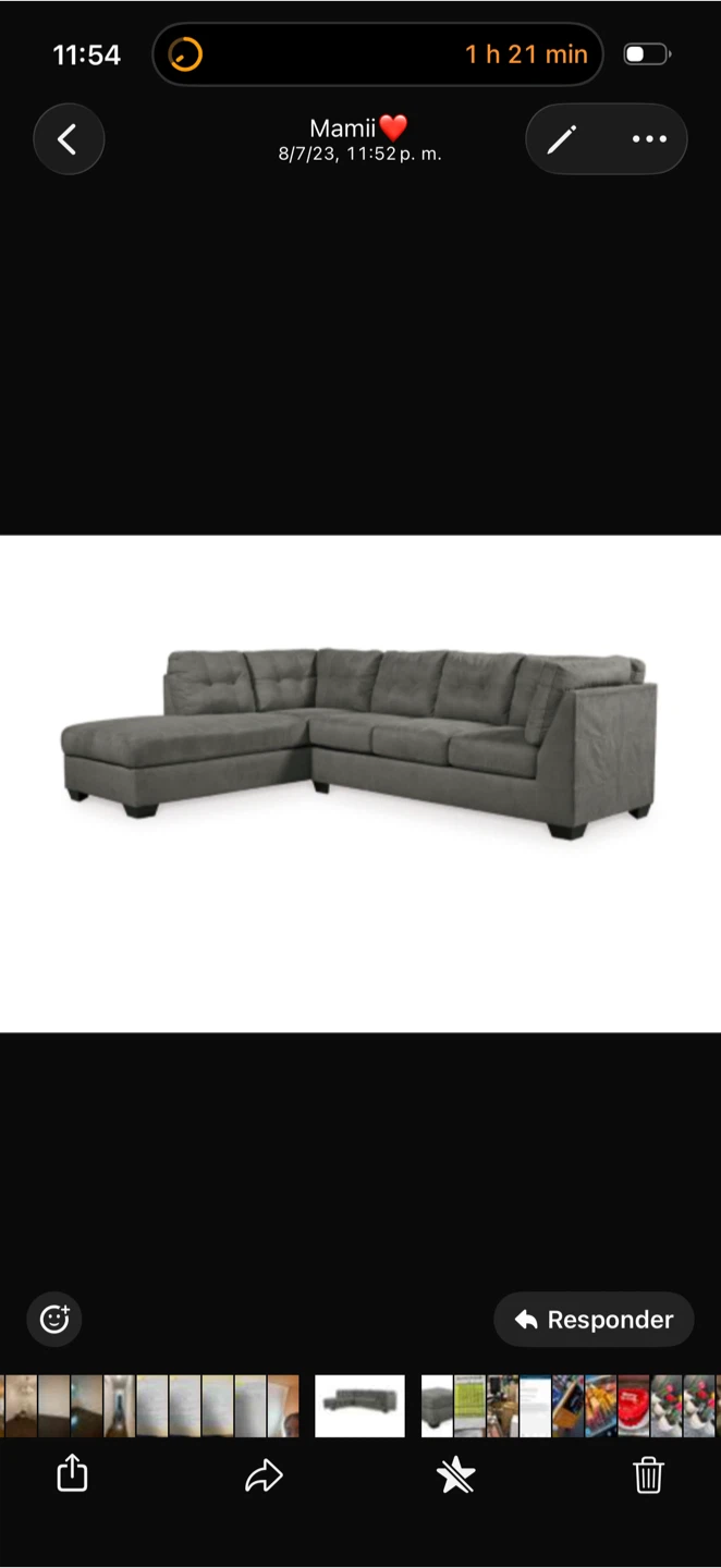 Gray Sectional Sofa with Ottoman