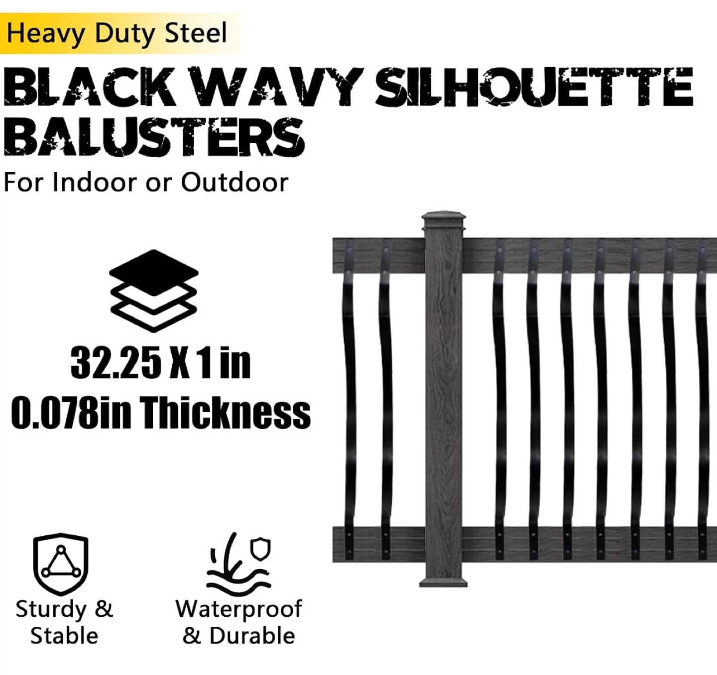 Deck Balusters 32-1/4 Inches - 52pcs Curve Iron - BNIB - photo 3