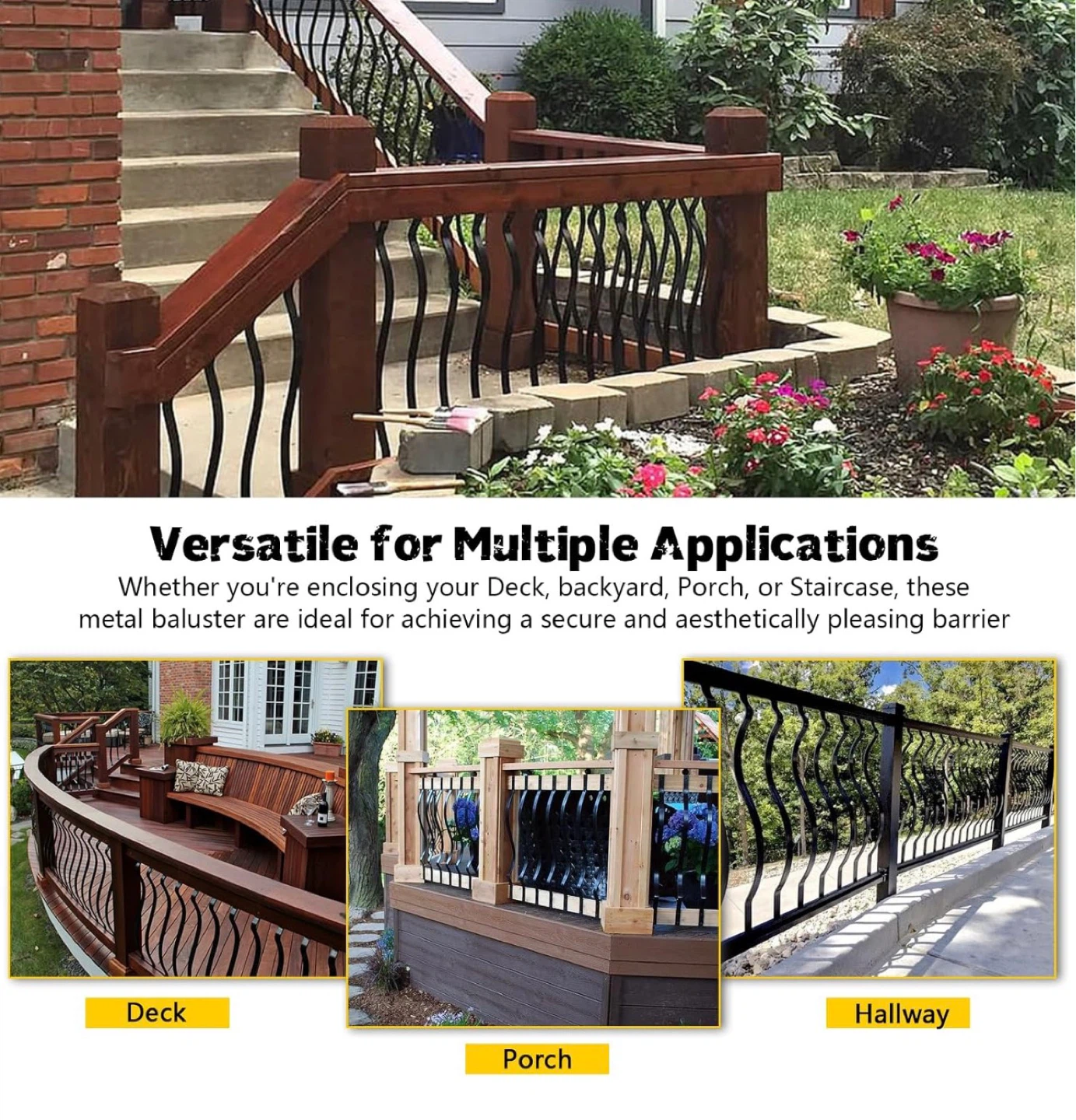 Deck Balusters 32-1/4 Inches - 52pcs Curve Iron - BNIB - photo 5