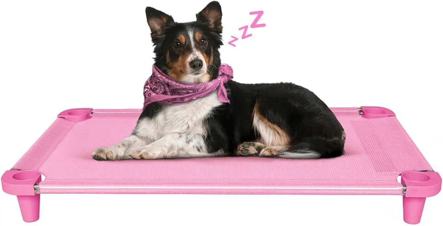 Acrimet Cooling Elevated Pet Dog Bed Cot - Pink - New