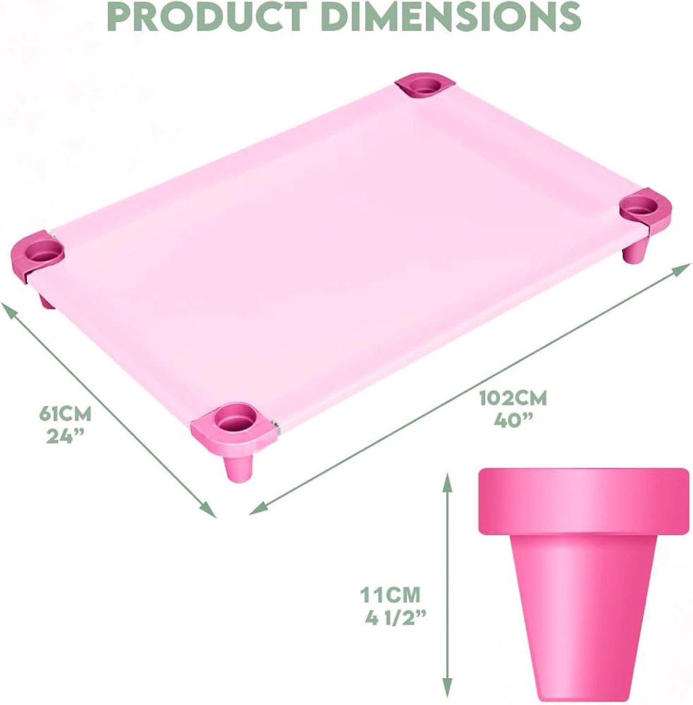 Acrimet Cooling Elevated Pet Dog Bed Cot - Pink - New - photo 4