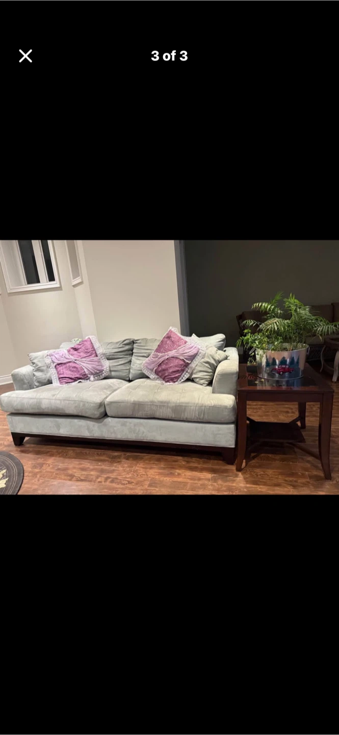 Light Blue Sofa with Pillows - photo 2