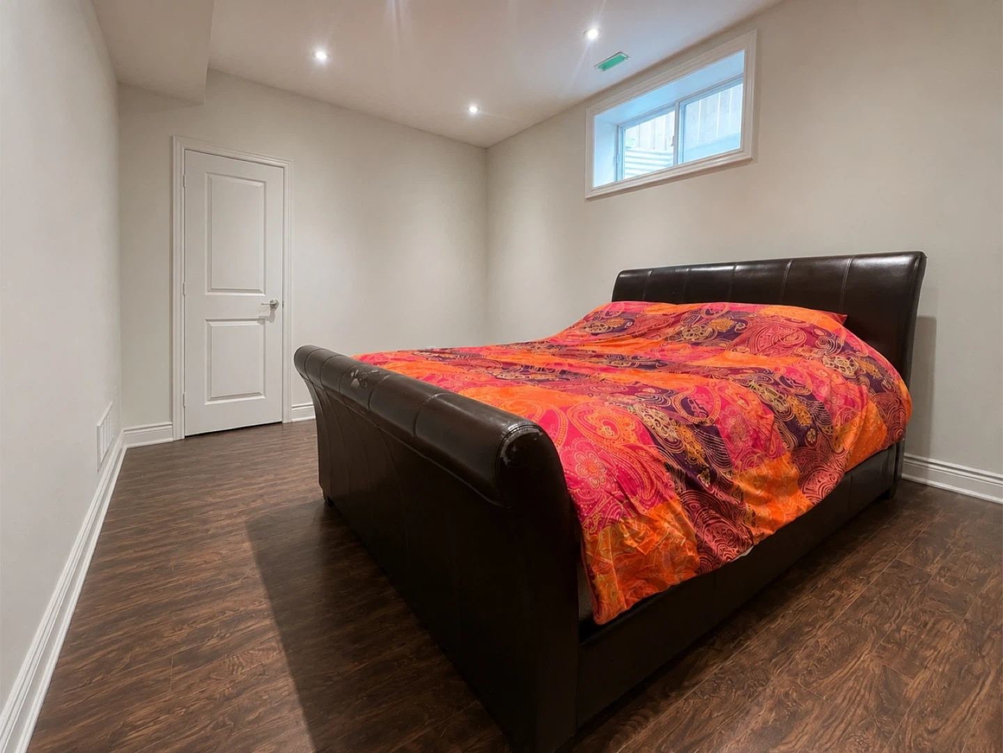 Brown Faux Leather Sleigh Bed Frame - photo 2