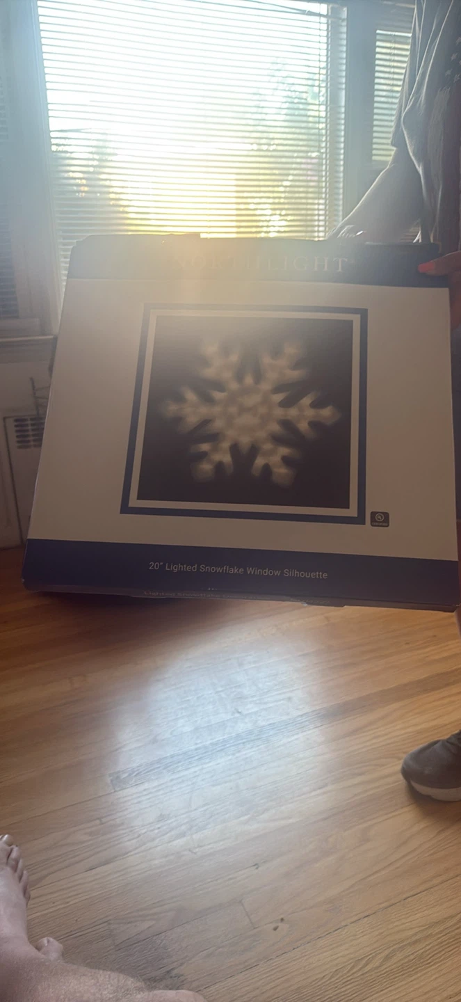 20" Lighted Snowflake Window Silhouette