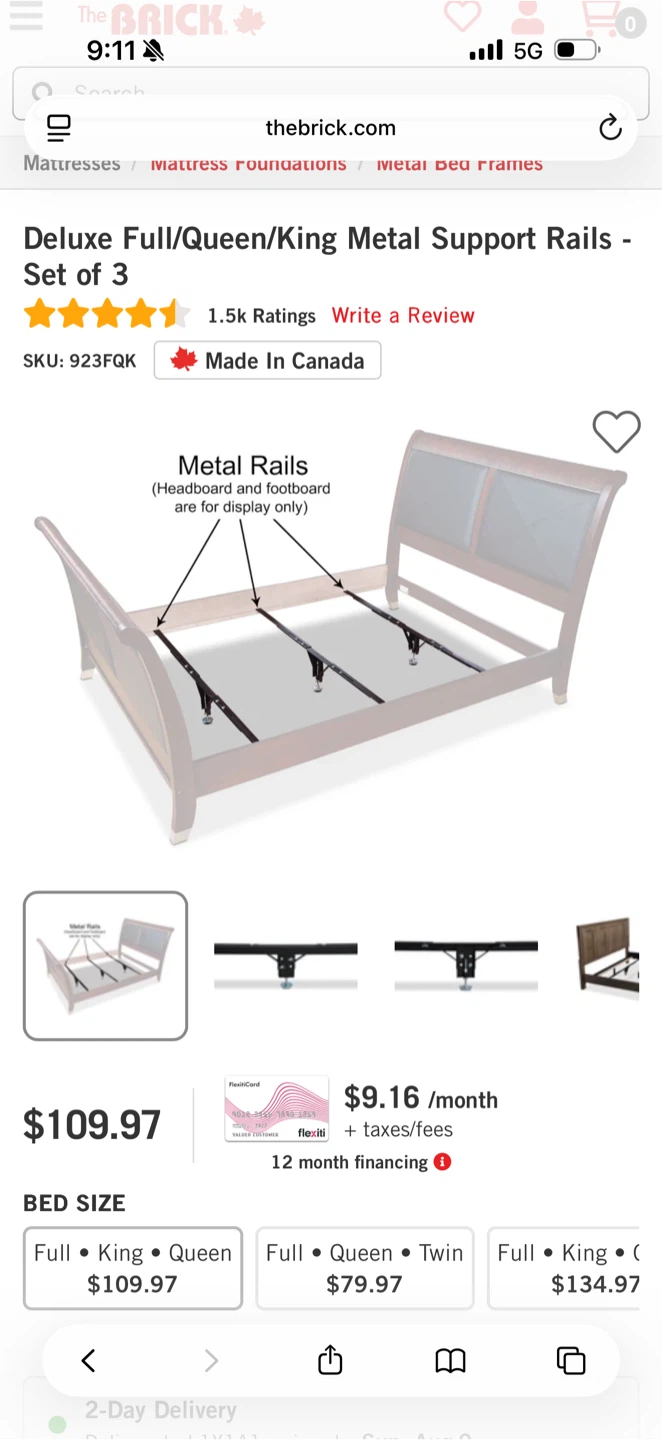 Open box metal support - $50