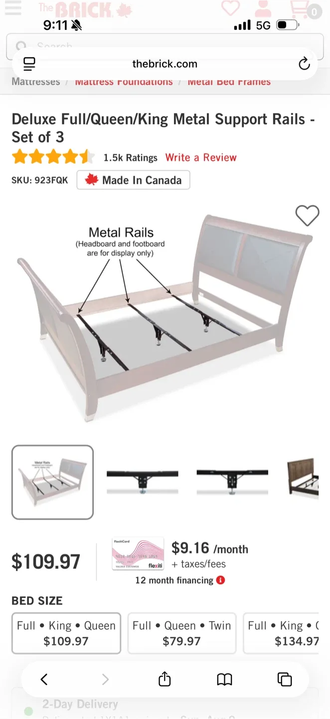 Open box metal support - $50