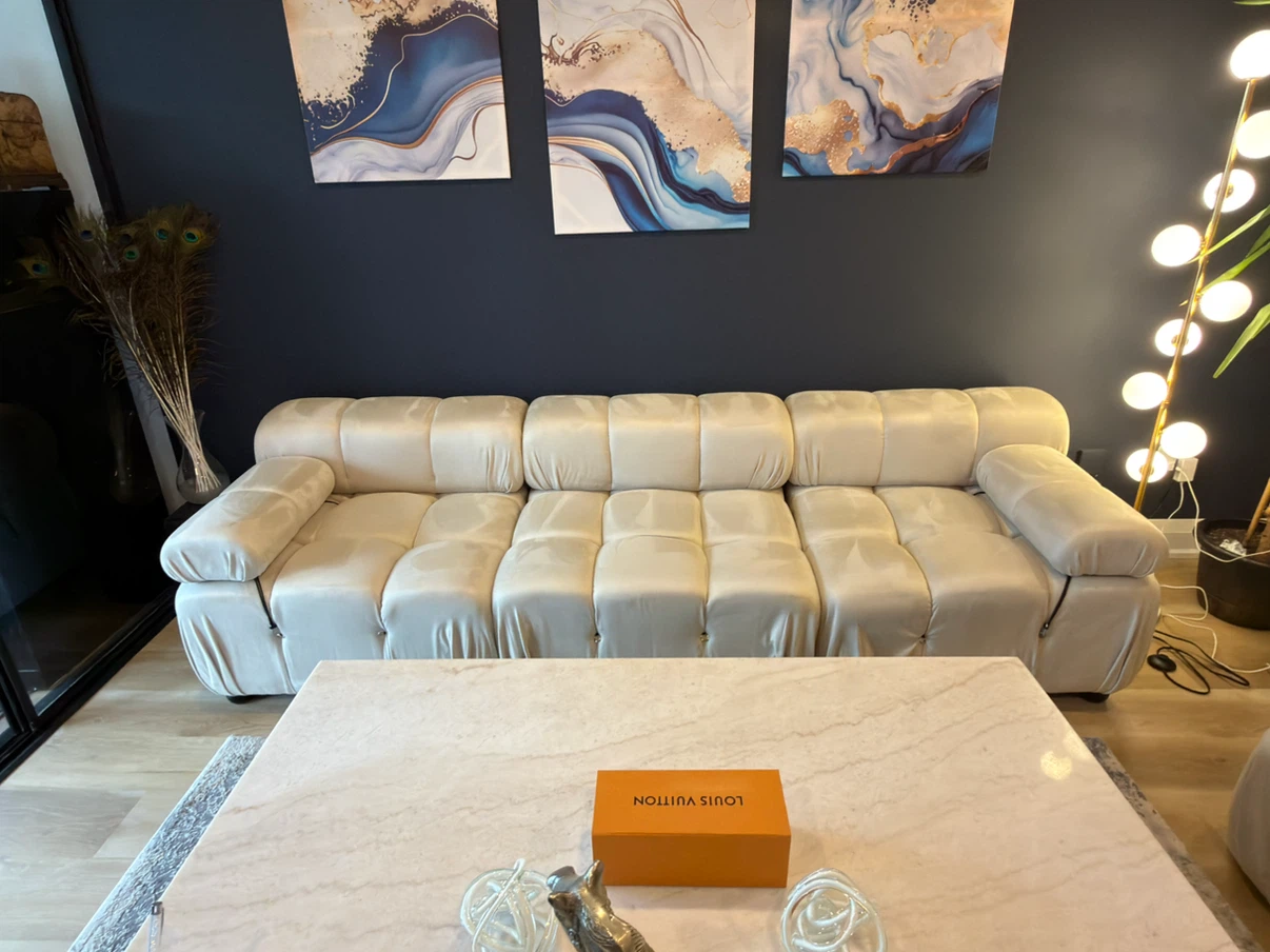 Modular Suede Sofa - photo 3