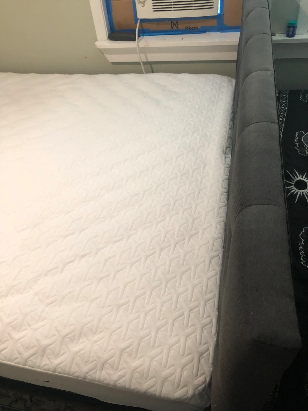 Gray Upholstered Headboard Bed Frame - photo 5