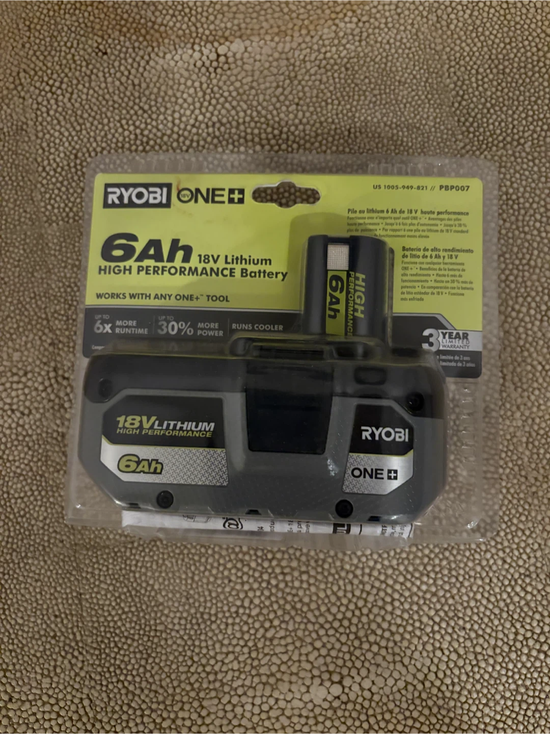 RYOBI 18V ONE+ HIGH PERFORMANCE Lithium-Ion 6.0 Ah Battery