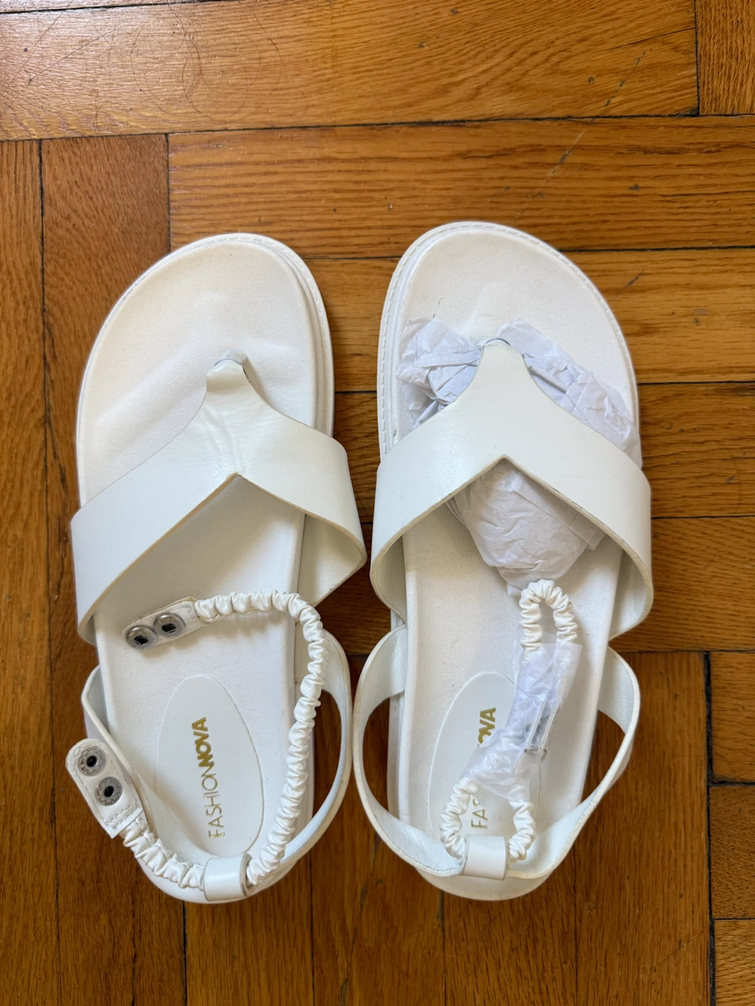 Fashion Nova White Thong Sandals