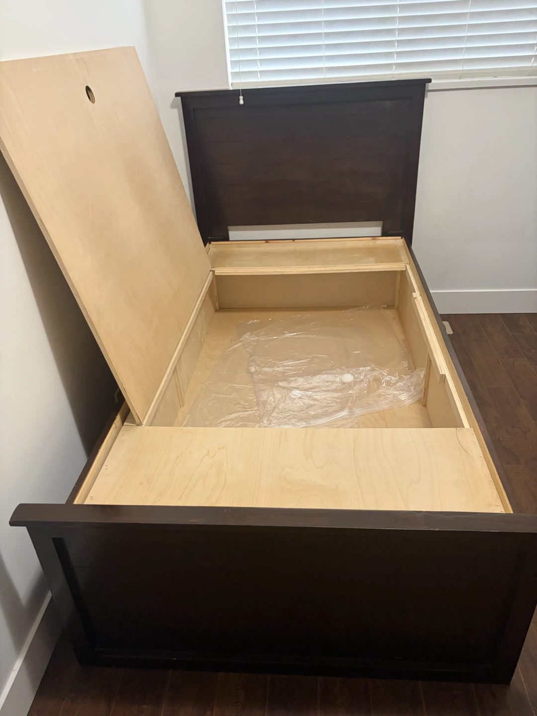 Dark Brown Storage Twin Bed Frame