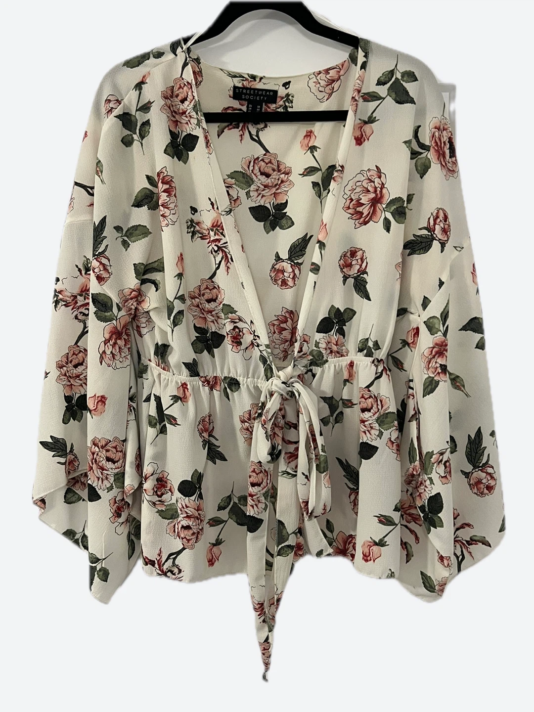 Streetwear Society Floral Peplum Blouse - Size M