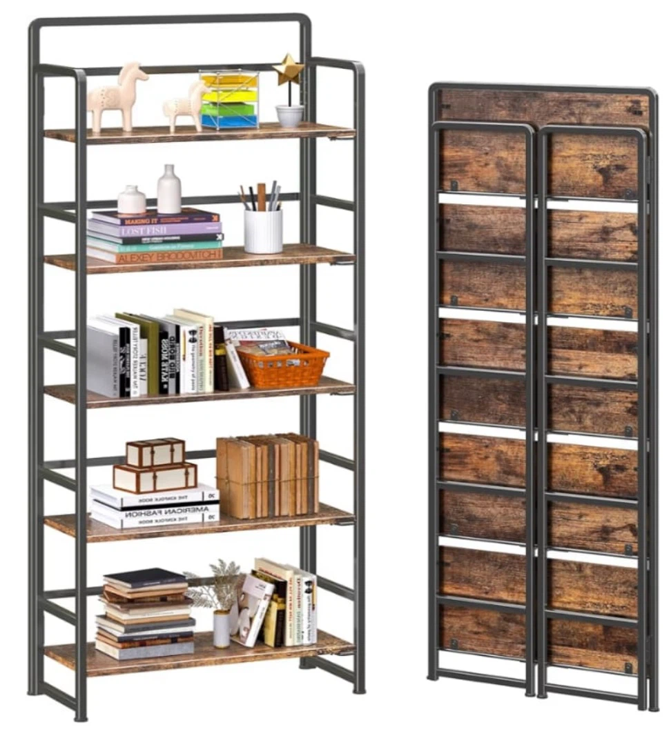 Folding 5-Shelf Bookshelf - photo 2