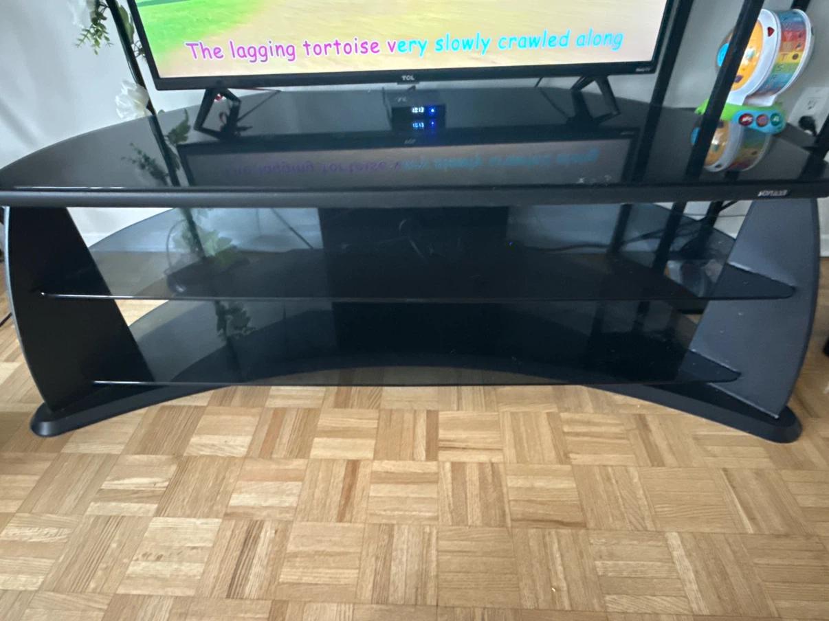Black Glass TV Stand
