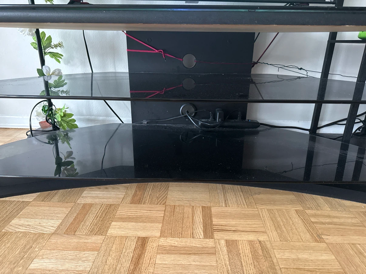 Black Glass TV Stand - photo 2