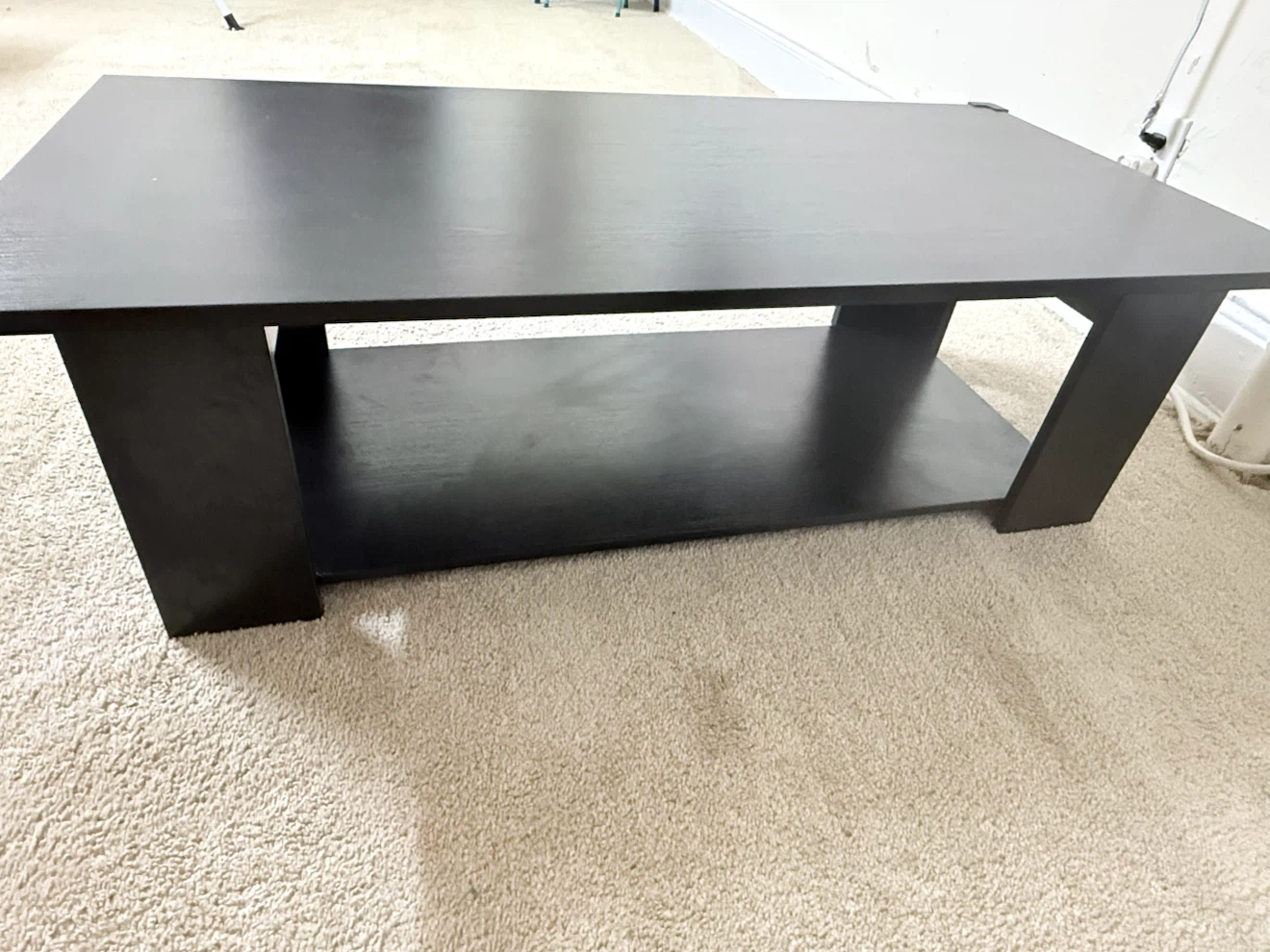 Black Coffee Table with Shelf