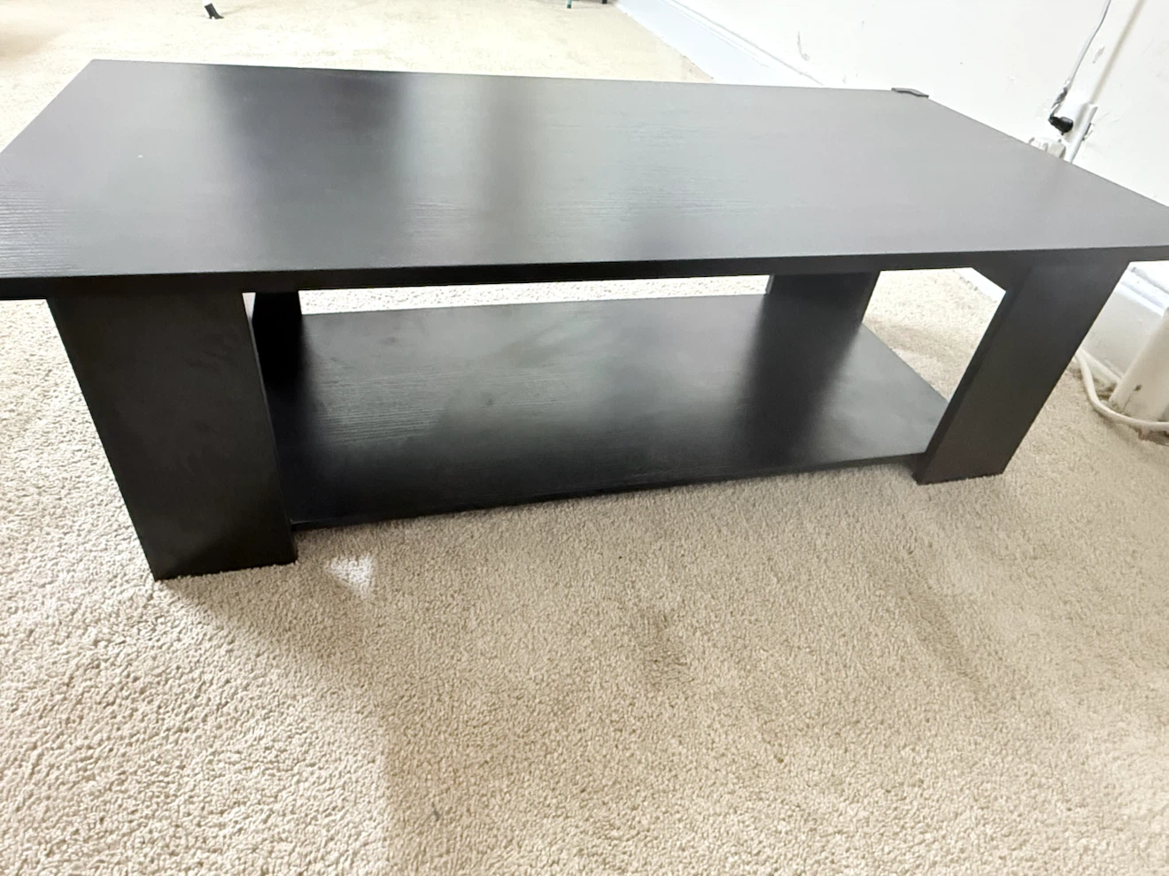 Black Coffee Table with Shelf - photo 2