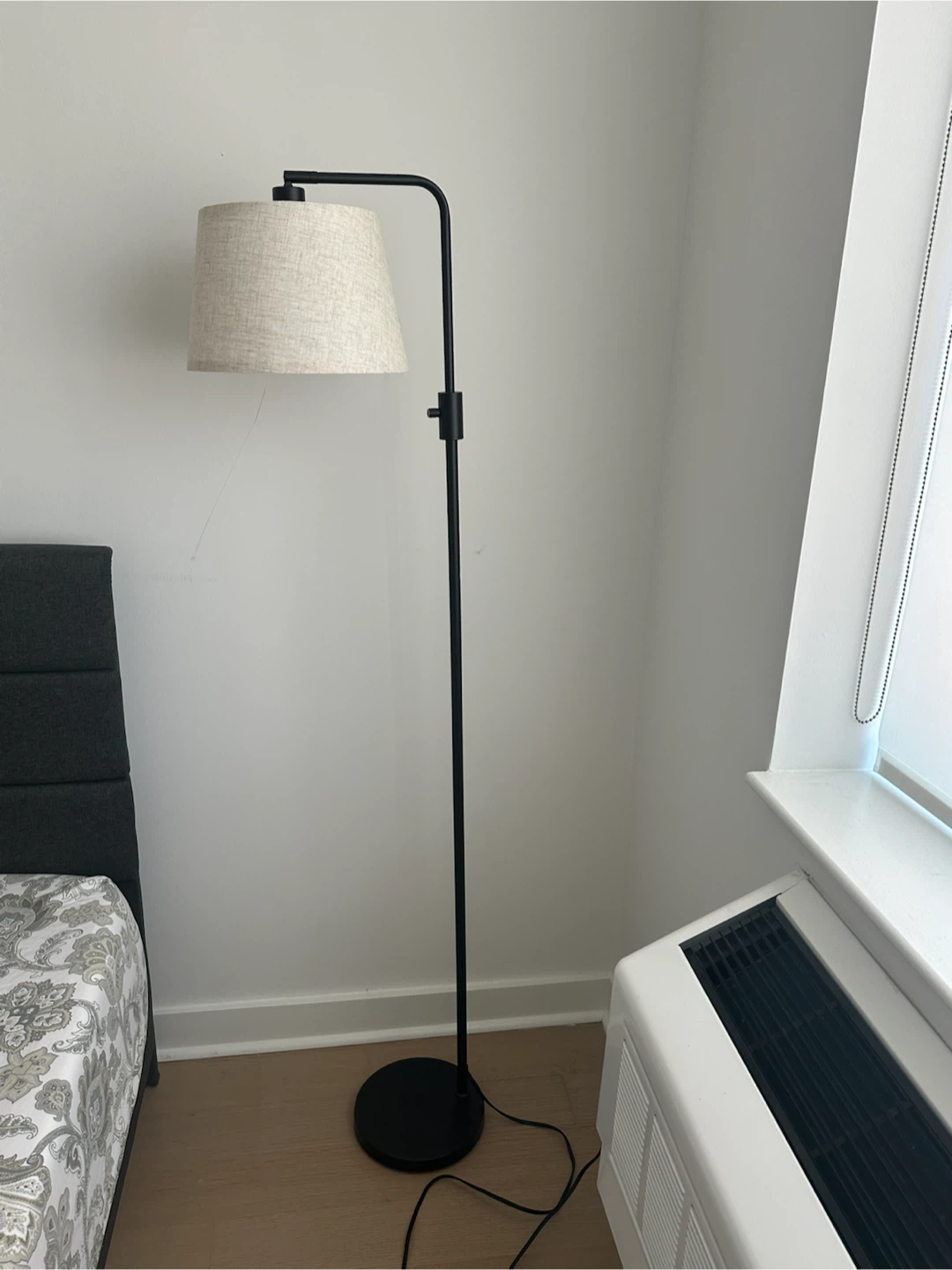 Adjustable Floor Lamp with Linen Shade