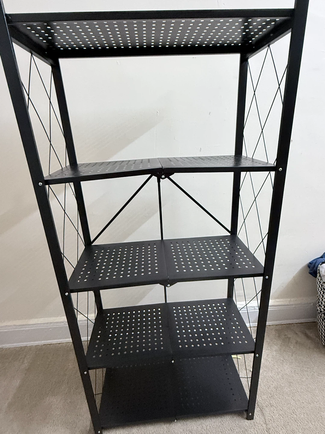 Black 5-Tier Folding Shelf Unit - photo 3