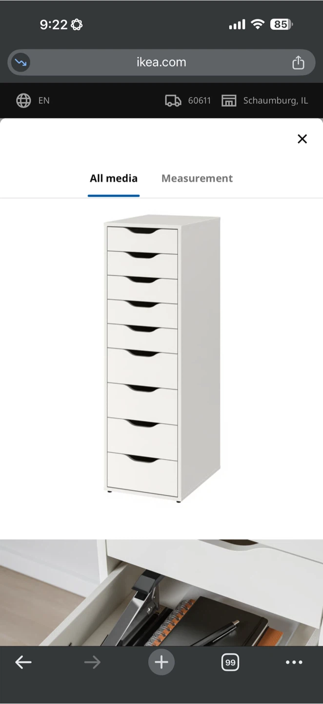 IKEA Alex Set of drawers and free mirror - photo 2