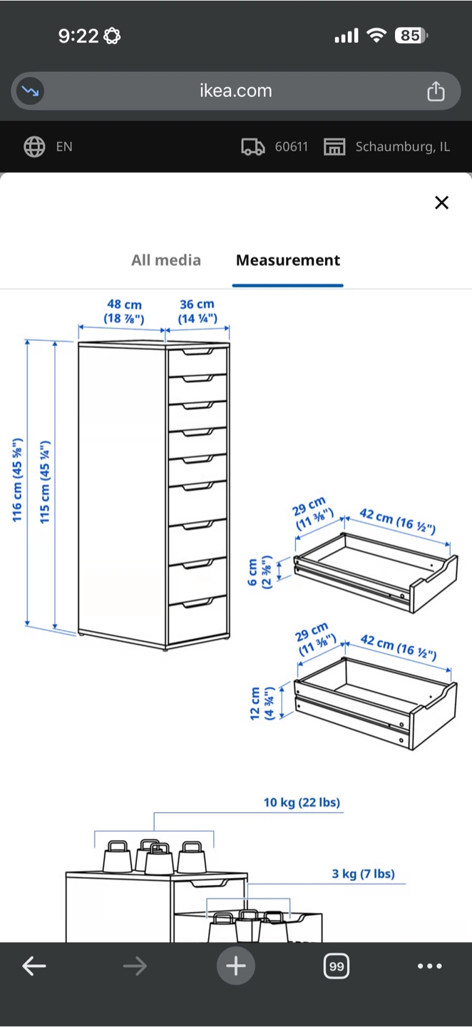 IKEA Alex Set of drawers and free mirror - photo 4