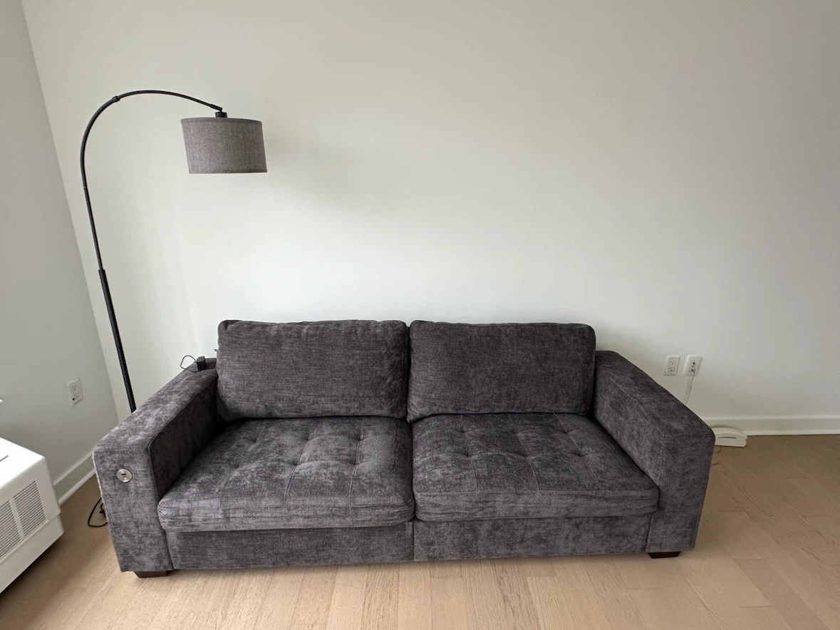 Dark Gray Sofa - 89" Wide for Small Spaces