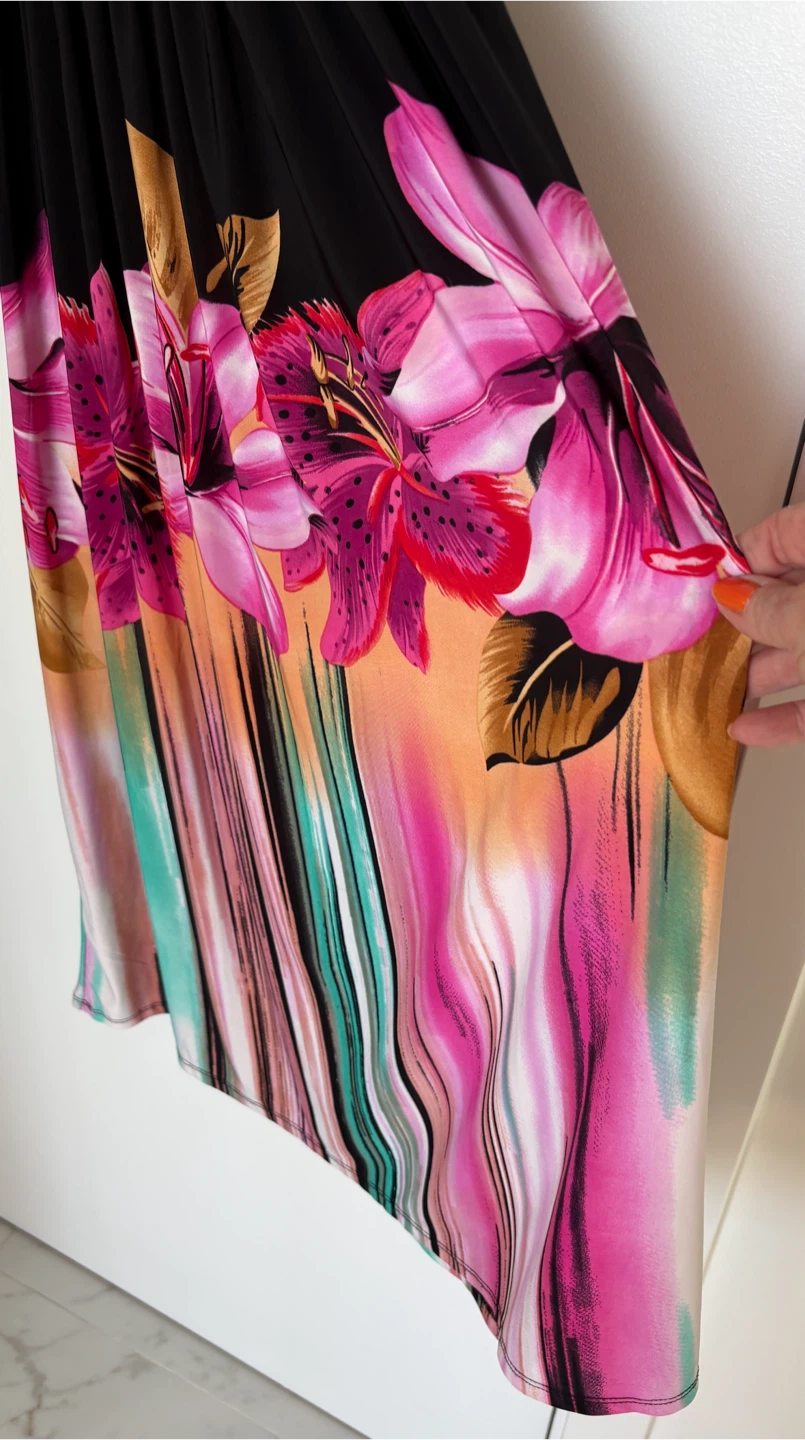 Large 16-18 Black & Floral Maxi Dress - photo 2
