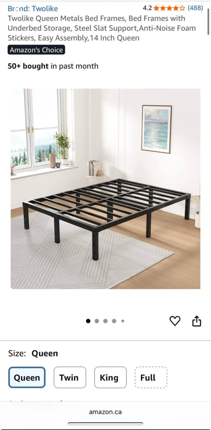 Queen size bed frame