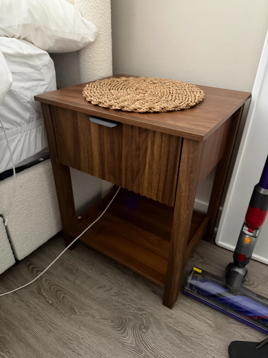 Set of 2 Nightstand Bedside Table with Drawer - photo 2