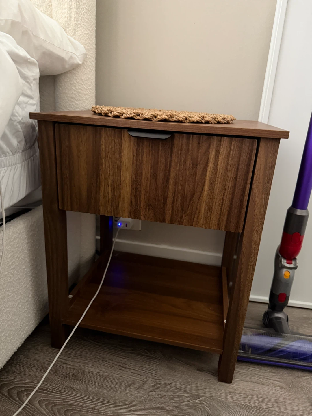 Set of 2 Nightstand Bedside Table with Drawer - photo 3