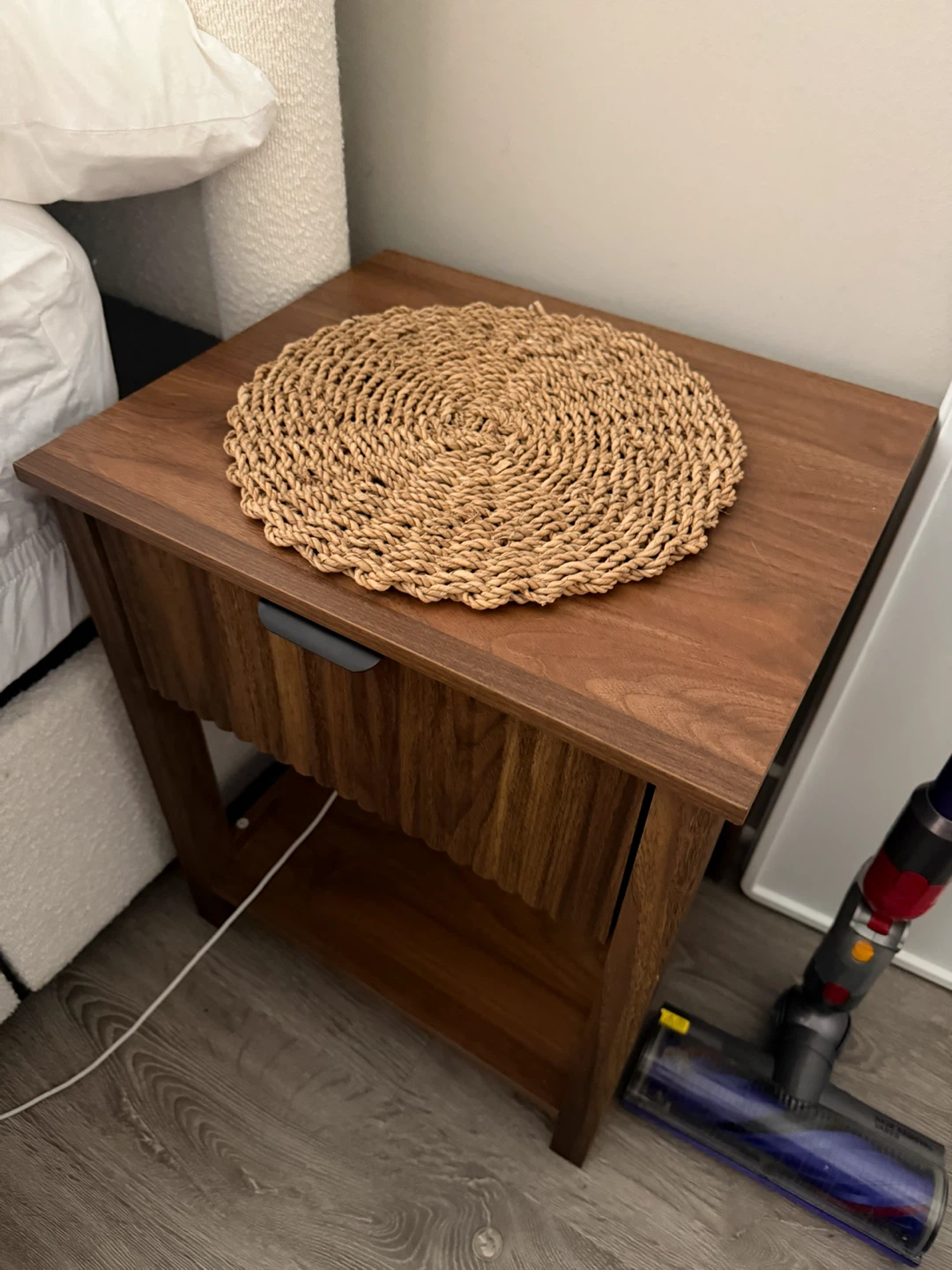 Set of 2 Nightstand Bedside Table with Drawer - photo 4