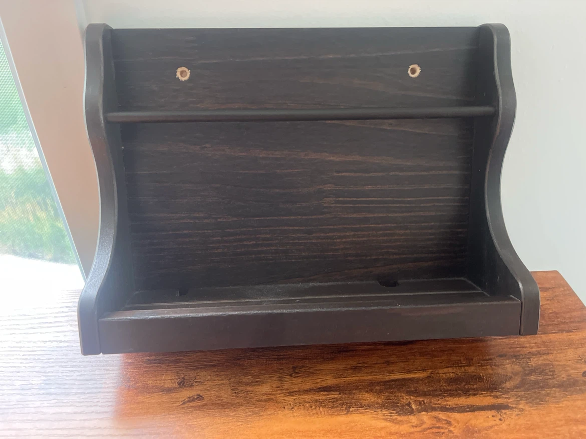 Wooden Wall Mounted Shelf with Hooks