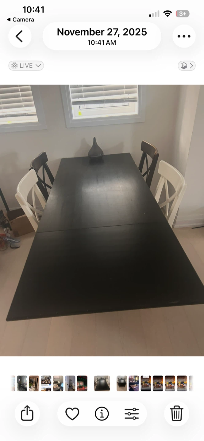 Table and 4 IKEA wood chairs