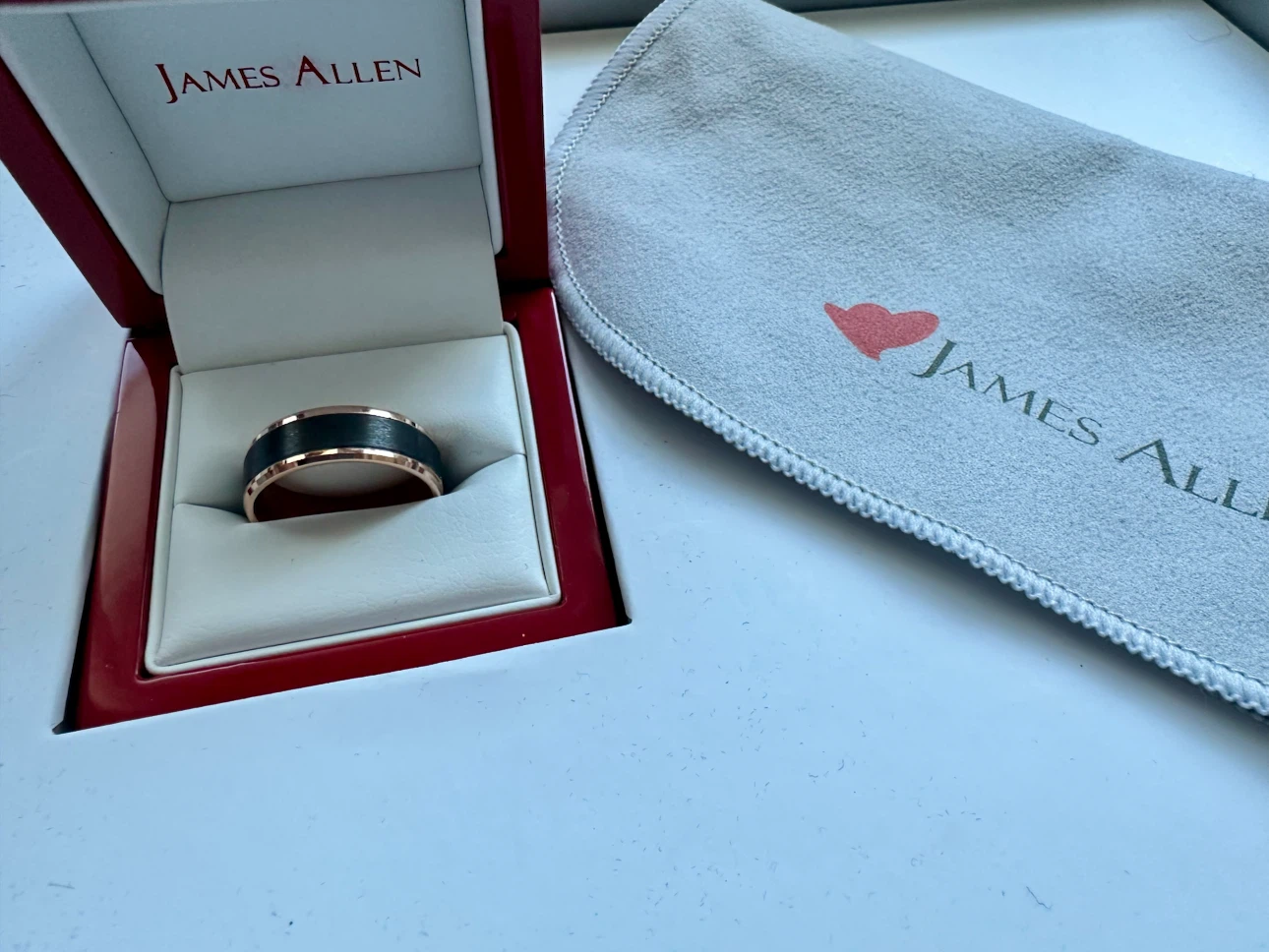 James Allen 14K Rose Gold & Black Titanium Ring Size 10.5 - photo 2